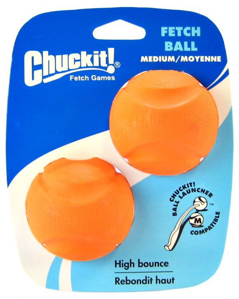 Chuckit Fetch Balls Medium Ball - 2.25 Diameter (2 Pack)
