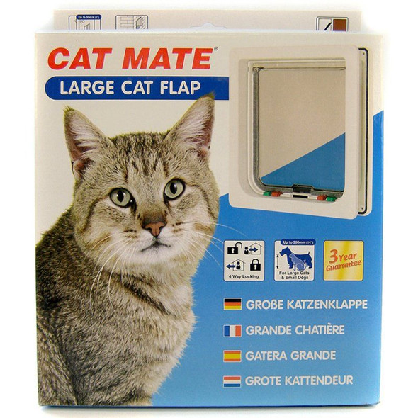 Cat Mate 4-Way Locking Self Lining Door-Large Cat Small Dog 9.5H x 2.25W x 11.4D