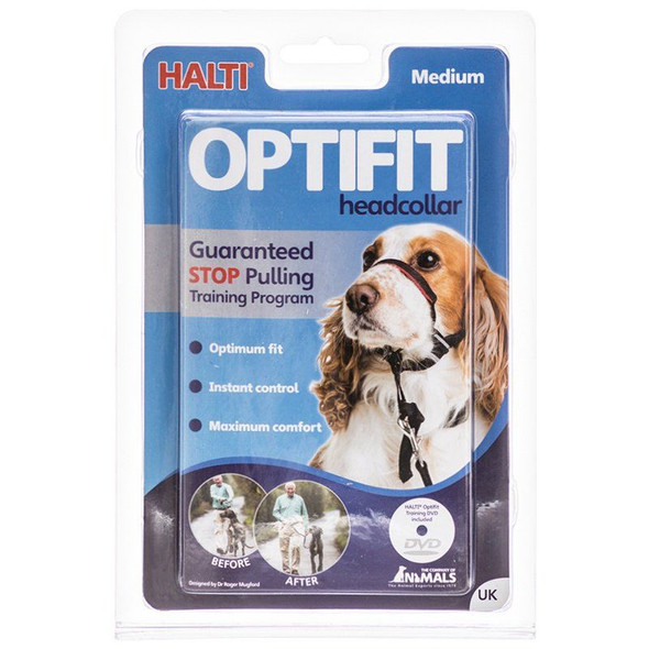 Halti Optifit Deluxe Headcollar for Dogs Medium - (Cattledog, Springer Spaniel, Border Collie, Labrador, German Shepherd, Boxer, Doberman, Retrivers)