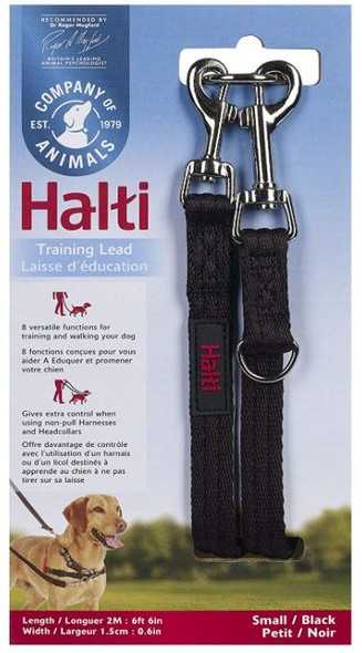 Halti Training Lead for Dogs - Black Small - (7' Long x .5 Wide)