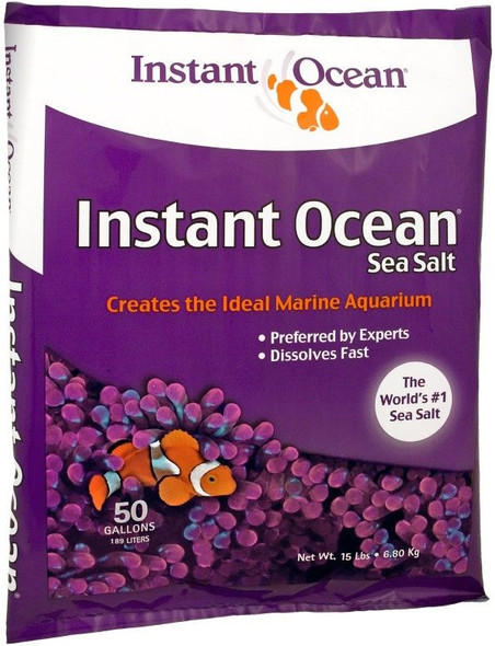 Instant Ocean Sea Salt for Marine Aquariums, Nitrate & Phosphate-Free 15 lbs (Treats 50 Gallons)