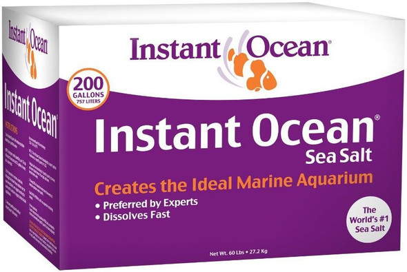 Instant Ocean Sea Salt for Marine Aquariums, Nitrate & Phosphate-Free 60 lbs (Treats 200 Gallons)