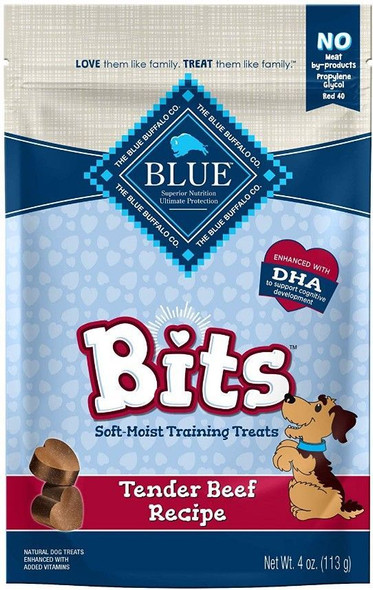 Blue Buffalo Blue Bits Soft-Moist Training Treats Tender Beef Recipe 4 oz