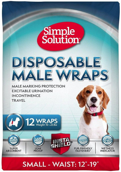 Simple Solution Disposable Male Wraps - Small 12 Count