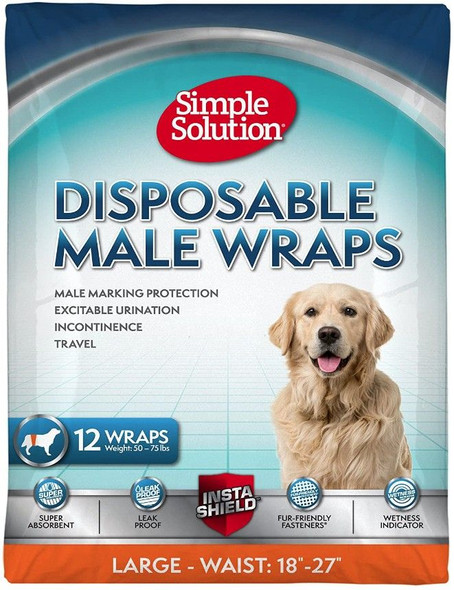 Simple Solution Disposable Male Wraps - Large 12 Count