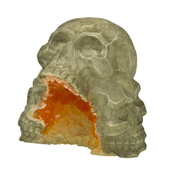 Exotic Environments Skull Mountain Geode Stone Aquarium Ornament 5L x 4.5W x 4.75H