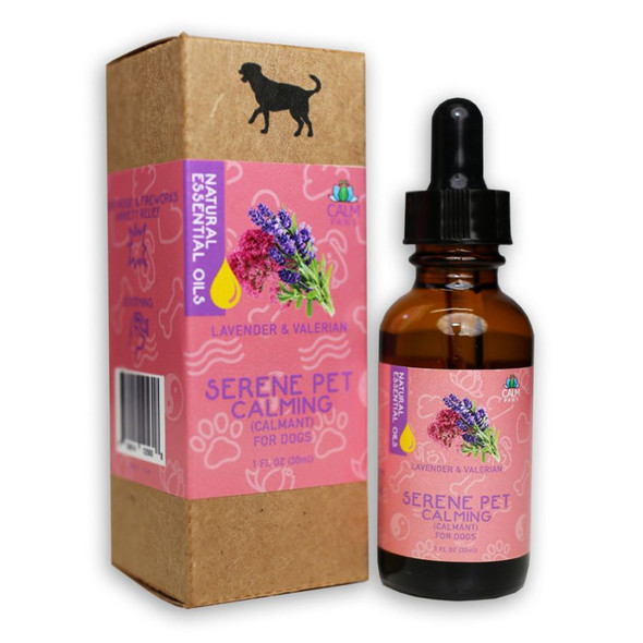 Calm Paws Serene Pet Lavender and Valerian Calming Essential Oil for Dogs 1 oz