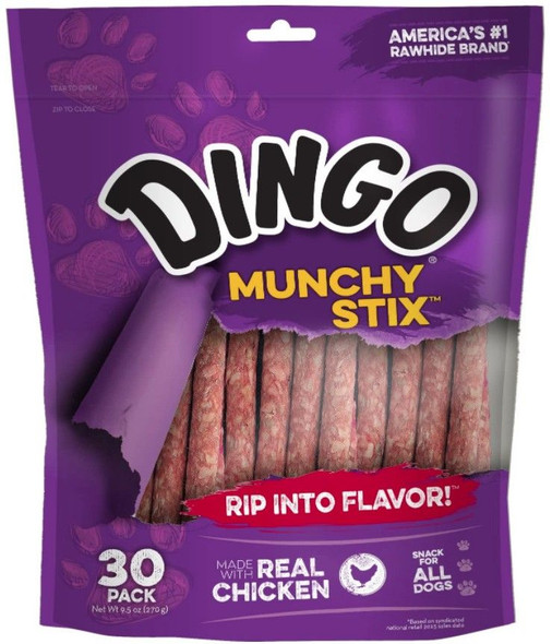 Dingo Muchy Stix Chicken & Munchy Rawhide Chew 30 count