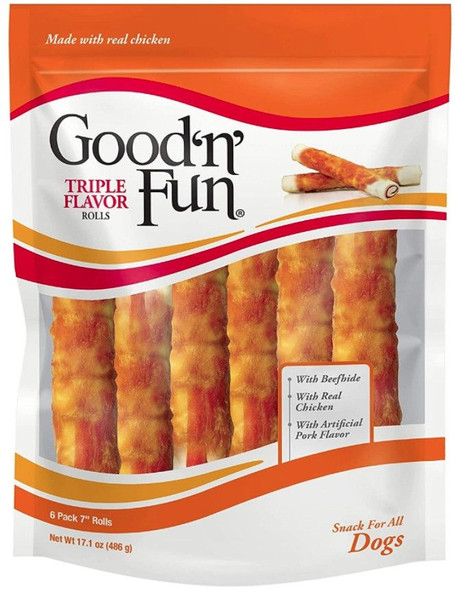 Healthy Hide Good N Fun Triple Flavor Rolls 6 count