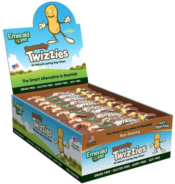 Emerald Pet Peanutty Twizzies Natural Dog Chews 30 count