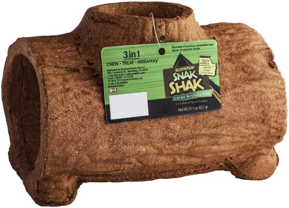 Ecotrition 3 in 1 Edible Snack Shak Activity Log Large Log (Guinea Pig & Rabbit)
