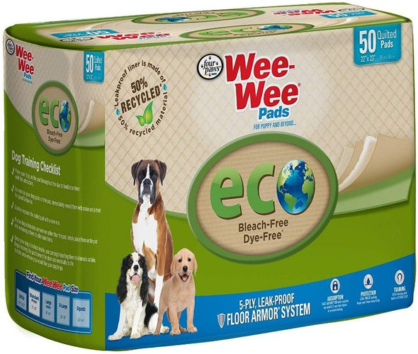 Four Paws Wee-Wee Pads - Eco 50 Pack - (22L x 23W)