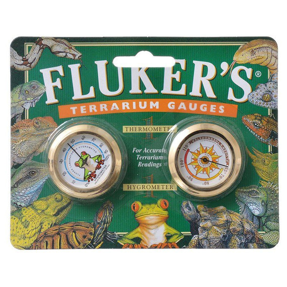 Flukers Terrarium Gauges 2 Pack - (1 Thermometer & 1 Hygrometer)