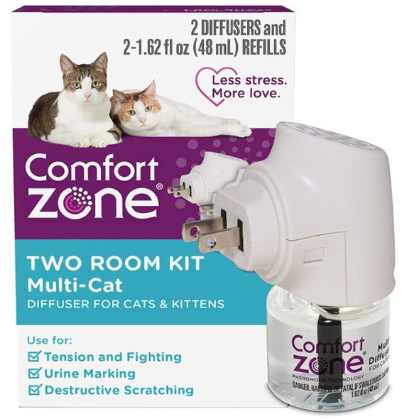 Comfort Zone Two Room Multi-Cat Diffuser Kit For Cats and Kittens 2 count