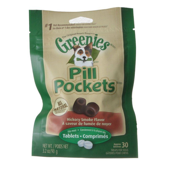 Greenies Pill Pockets Dog Treats Hickory Smoke Flavor Tablets - 3.2 oz - (Approx. 30 Treats)