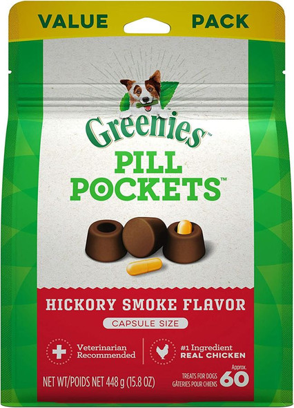 Greenies Pill Pockets Dog Treats Hickory Smoke Flavor 15.8 oz