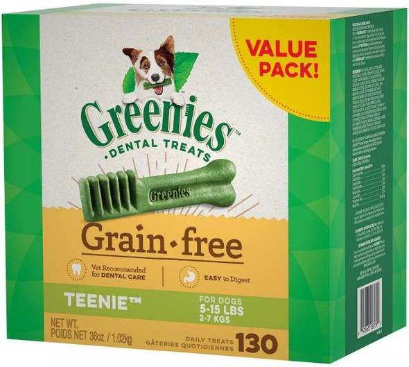 Greenies Grain Free Teenie Dental Dog Treat 130 count