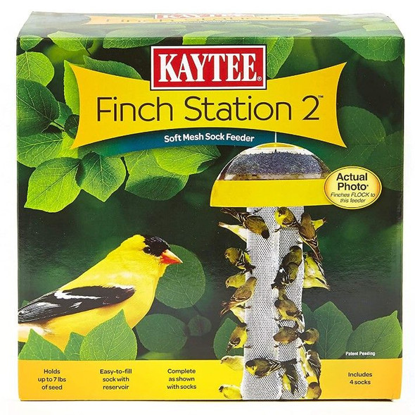 Kaytee Finch Station 2 Sock Feeder 9-1/8 Diameter x 21 Tall