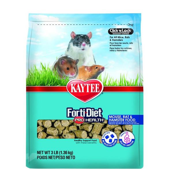 Kaytee Forti-Diet Pro Health Mouse, Rat & Hamster Food 3 lbs