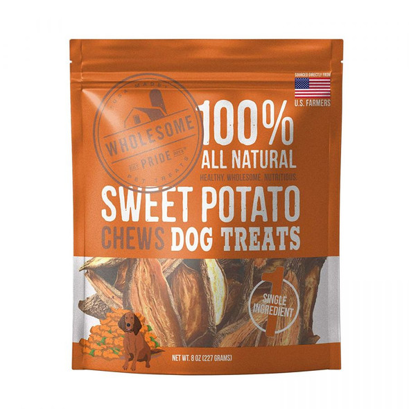 Wholesome Pride Sweet Potato Chews Dog Treats 8 oz