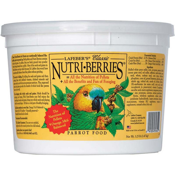 Lafeber Classic Nutri-Berries Parrot Food 3.25 lb Bucket