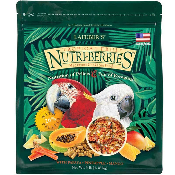 Lafeber Tropical Fruit Nutri-Berries Macaw & Cockatoo Food 3 lbs