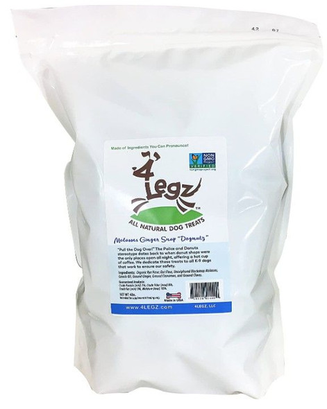 4Legz Molasses Ginger Snap Dognutz Dog Cookies 4 lbs