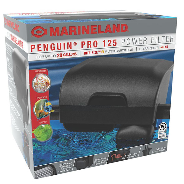 Marineland Penguin PRO Power Filter 125 gph - 20 gallon tank