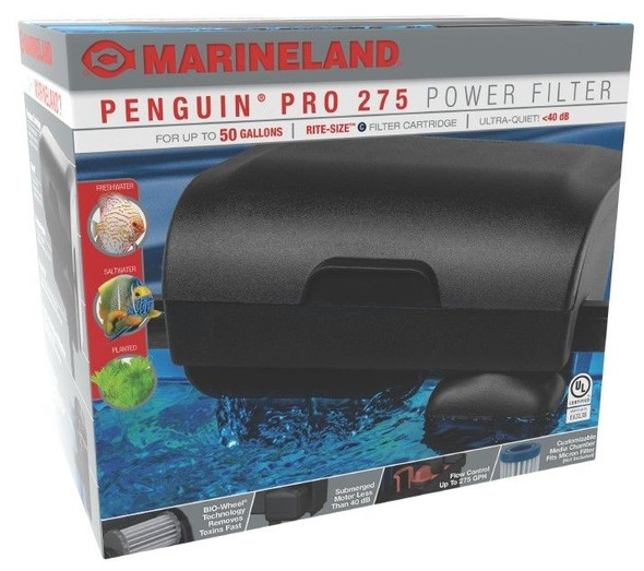 Marineland Penguin PRO Power Filter 275 gph - 50 gallon tank