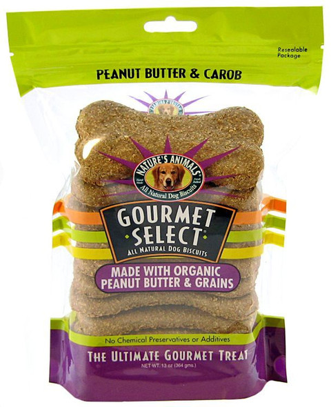 Natures Animals Gourmet Select Organic Dog Bone - Peanut Butter Flavor 10 Pack