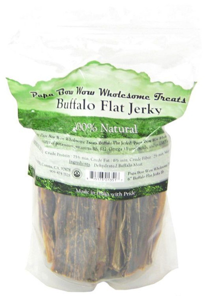 Papa Bow Wow Buffalo Flat Jerky - 6 Long 1 lb