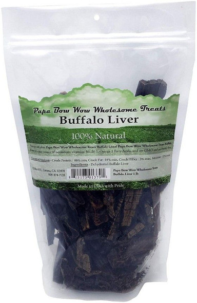 Papa Bow Wow Buffalo Liver Dog Treats 1 lb