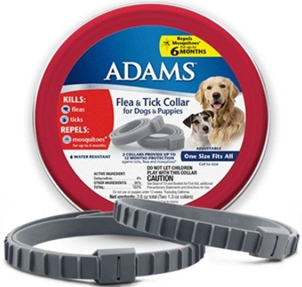 Adams Flea & Tick Collar for Dogs & Puppies 2 Count