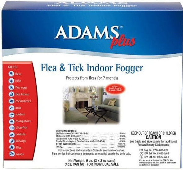 Adams Plus Flea and Tick Indoor Fogger 3 oz 3 count