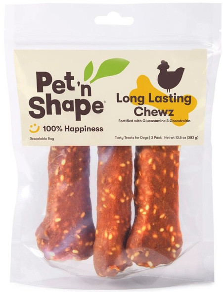 Pet 'n Shape Long Lasting Chewz Bone - Sweet Potato Flavor 4 Long (2 Pack)