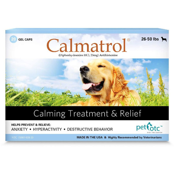 Pet OTC Calmatrol Anxiety and Hyperactivity Treatment for Dogs 26-50 lbs 20 count