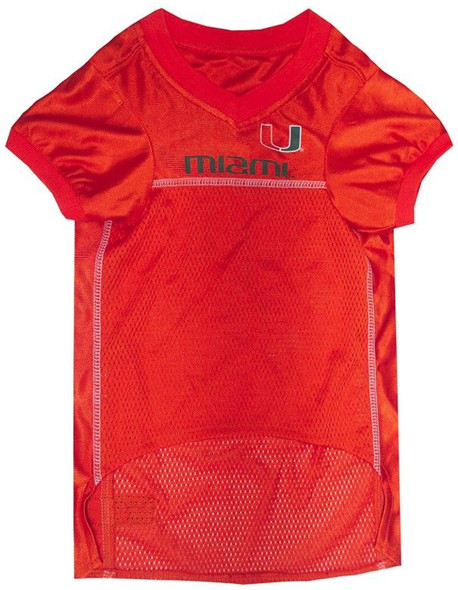 Pets First U of Miami Jersey for Dogs Medium