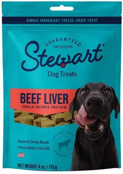 Stewart Freeze Dried Beef Liver Treats Resealable Pouch 4 oz