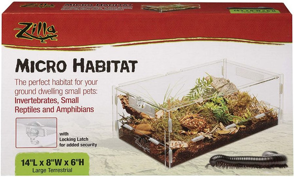 Zilla Micro Habitat Terrestrial for Ground Dwelling Small Pets Large