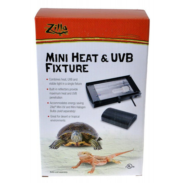 Zilla Mini Heat & UVB Fixture 1 Pack - (9-1/4L x 5-1/8W x 2-5/8H)