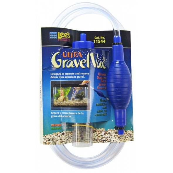 Lees Ultra Gravel Vac with Squeeze Bulb Medium - 10 Long without Flow Control Valve
