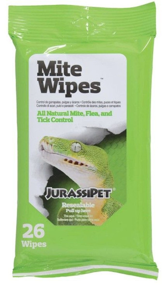 JurassiPet MiteWipes All Natural Mite, Flea and Tick Control 26 count