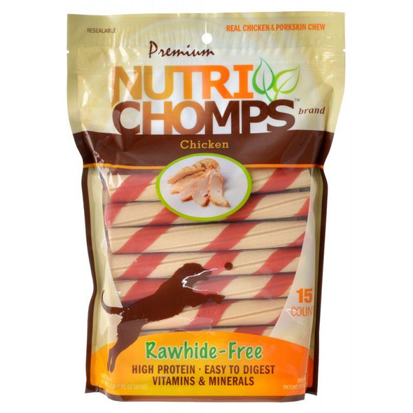 Premium Nutri Chomps Chicken Wrapped Twists 15 Count
