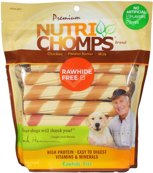 Nutri Chomps Wrapped Twist Dog Treat Assorted Flavors 12 count