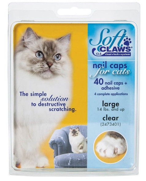 Soft Claws Nail Caps for Cats Clear Large