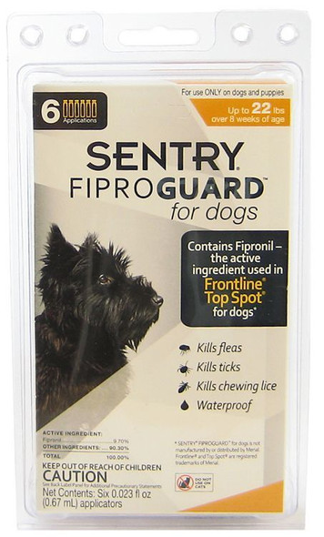 Sentry FiproGuard for Dogs Dogs up to 22 lbs (6 Doses)