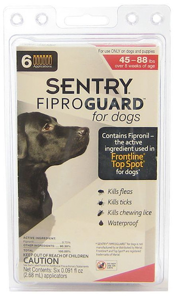 Sentry FiproGuard for Dogs Dogs 45-88 lbs (6 Doses)