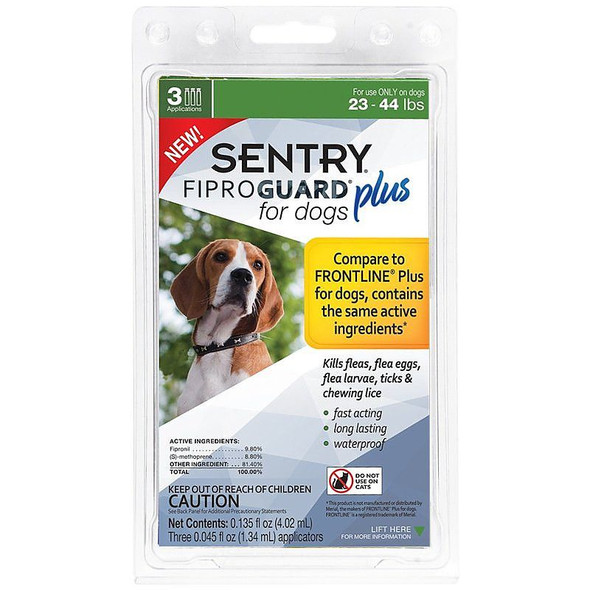 Sentry Fiproguard Plus IGR for Dogs & Puppies Medium - 3 Applications - (Dogs 23-44 lbs)