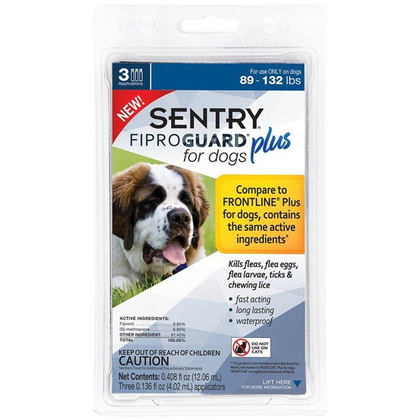 Sentry Fiproguard Plus IGR for Dogs & Puppies X-Large - 3 Applications - (Dogs 89-132 lbs)