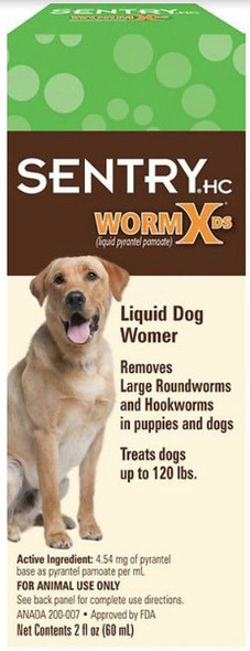 Sentry Worm X DS Double Strength De Wormer for Dogs and Puppies 2 oz